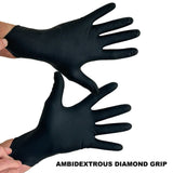 BLACK NITRILE GLOVES 8 MIL EX STRONG PPE TATTOOIST MECHANIC LATEX & POWDER FREE