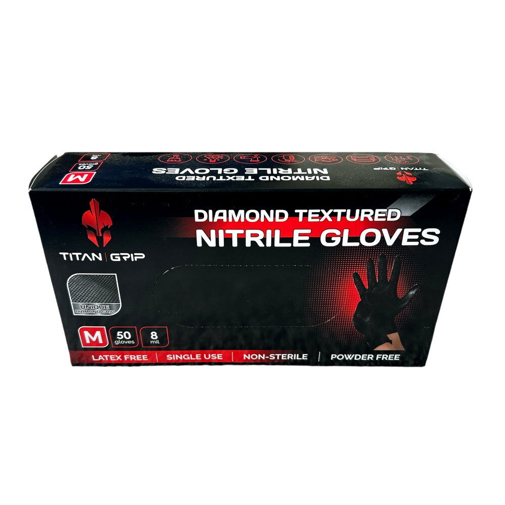 BLACK NITRILE GLOVES 8 MIL EX STRONG PPE TATTOOIST MECHANIC LATEX & POWDER FREE