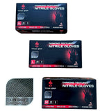 BLACK NITRILE GLOVES 8 MIL EX STRONG PPE TATTOOIST MECHANIC LATEX & POWDER FREE