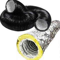 Flexible Ducting - Black Combi or Acoustic Insulated,  4” 5” 6” 8” 10” 12 inch