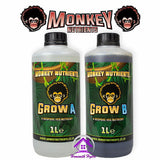 MONKEY NUTRIENTS Grow or Bloom A+B Base Nutrient Hydroponics Soil Coco 1 Litres