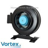 5" PRO Air Odour Control Kit: Vortex Extractor In-Line Fan Carbon Filter Ducting