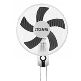 White 16" Wall Mounted Oscillating Fan 40cm 3 Speed Setting CYCLONE Air Cooling