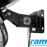 RAM 18" Heavy Duty Wall Fan 3 Speed - Home, Office, Grow Room Fan, Hydroponics