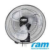 RAM 18" Heavy Duty Wall Fan 3 Speed - Home, Office, Grow Room Fan, Hydroponics