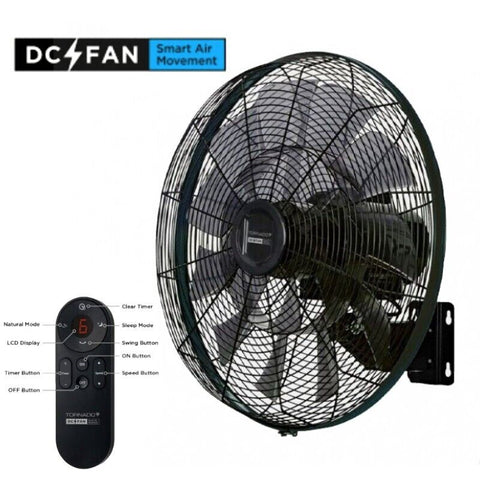 18” TORNADO WALL FAN 6 Speed Remote Control HEAVY DUTY Quality Oscillating Fan