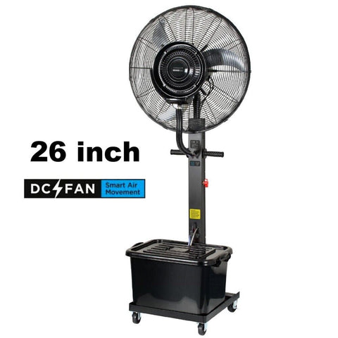 TORNADO 26" DC FAN Misting Oscillating 6 Speed Fan Remote Control 42L Water Tank