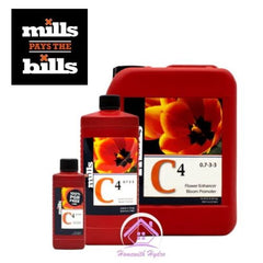 MILLS C4 Nutrients Flower Enhancer Bloom Bud Booster - 250ml, 1L, 5L