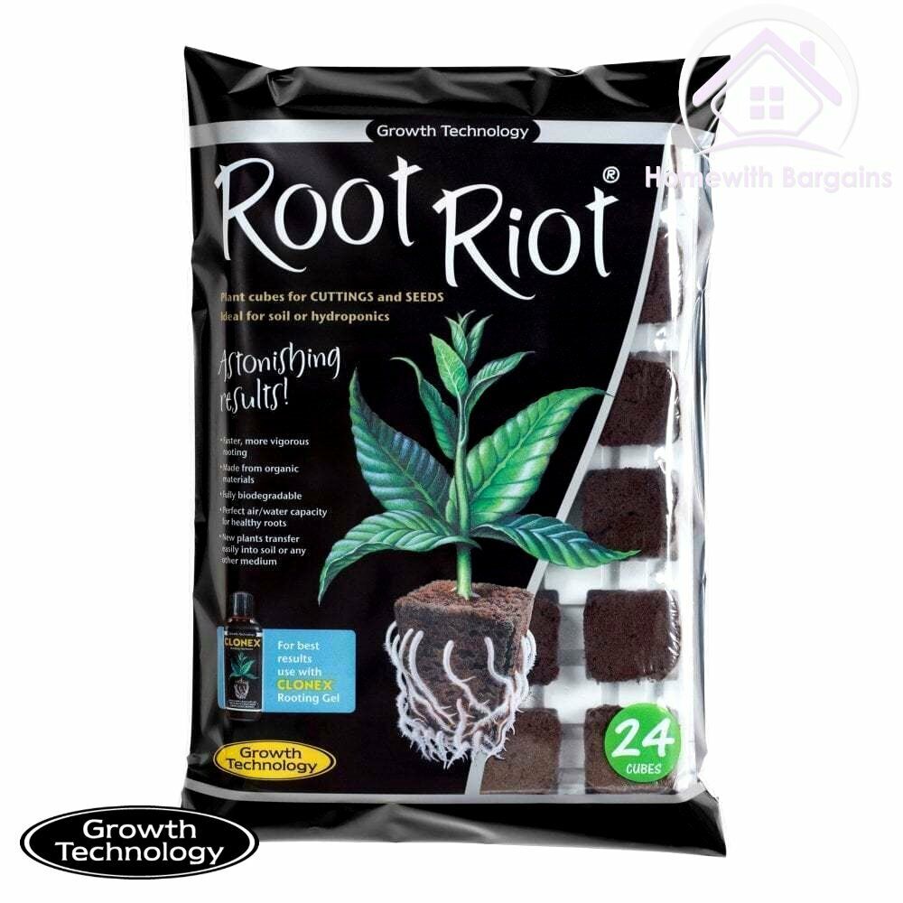 Root Riot 24 Tray, 50 or 100 Bag Refill Propagation Spongy Cubes Hydroponics