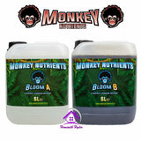 MONKEY NUTRIENTS Grow or Bloom A+B Base Nutrient Hydroponics Soil Coco 5 Litres