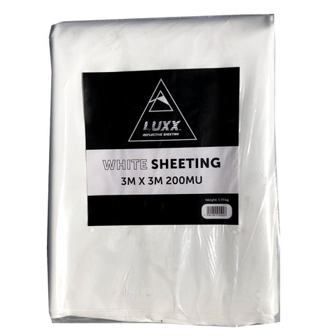 LUXX White Reflective Floor Sheeting HEAVY DUTY 3m x 3m Thick Flooring 200mu