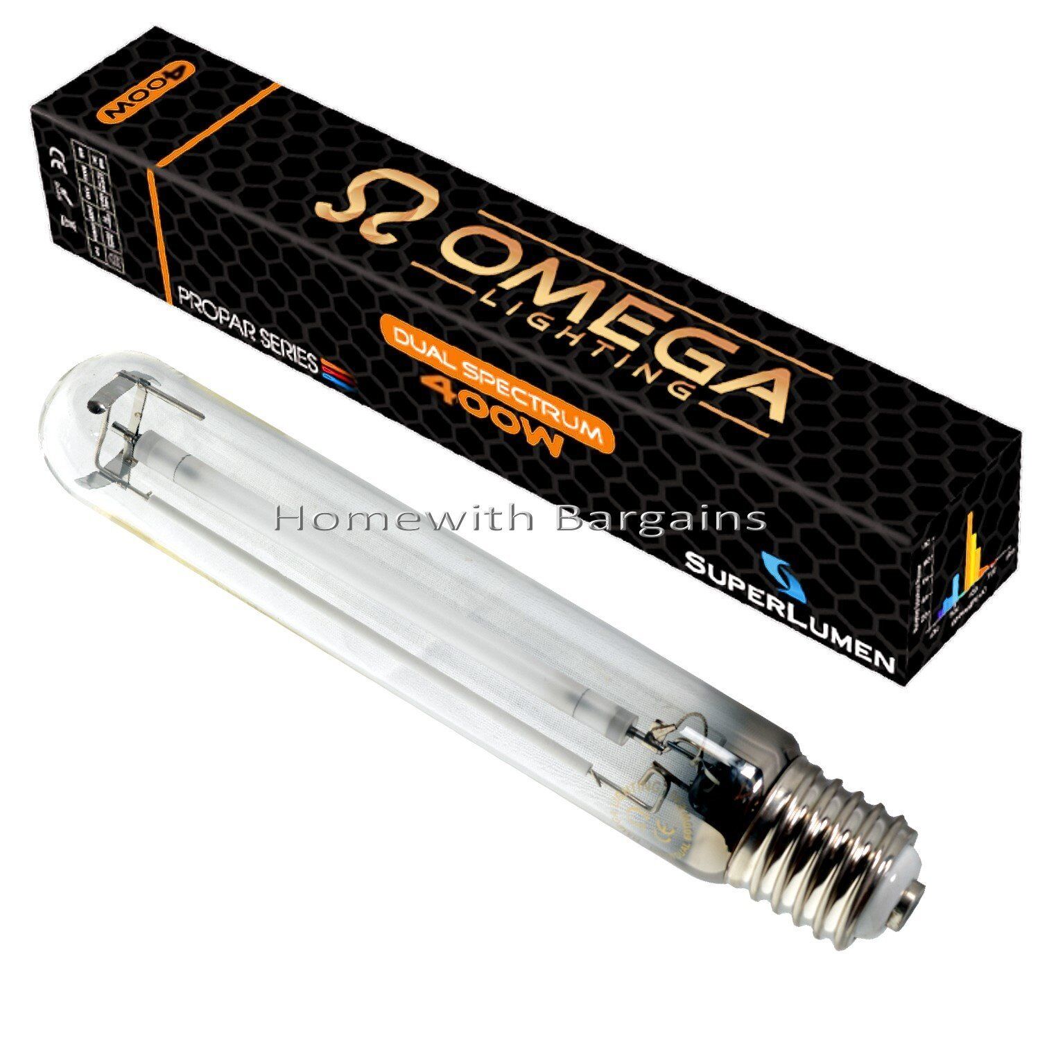 400w Omega HPS Dual Spectrum "Grow & Flower Lamp" E40 Light Bulb Hydroponics