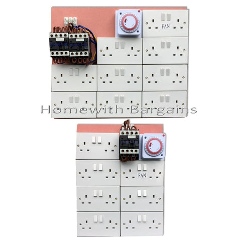 12/14/16/18 Way Contactor Board MDF 40a Grow Light Socket Timer Hydroponics