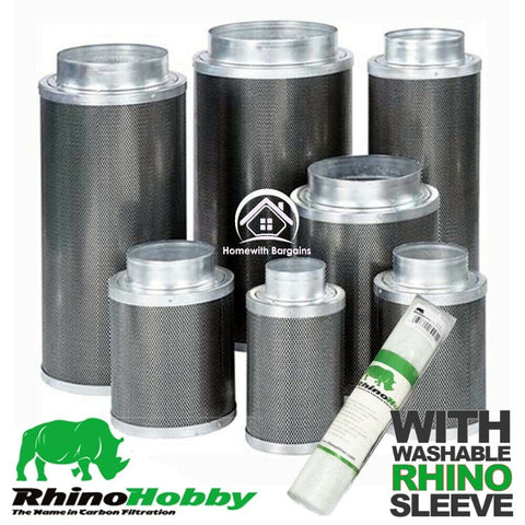 Carbon Filter RHINO HOBBY 4" 5" 6" 8" 10"  Air Odour Control Hydroponics