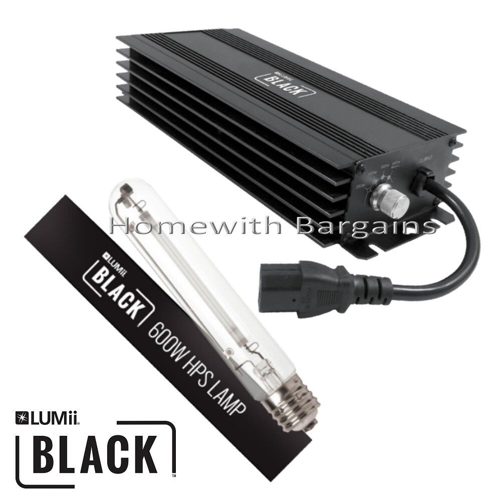 600w LUMii BLACK Dimmable Digital Ballast + HPS Dual Spectrum Bulb Hydroponics