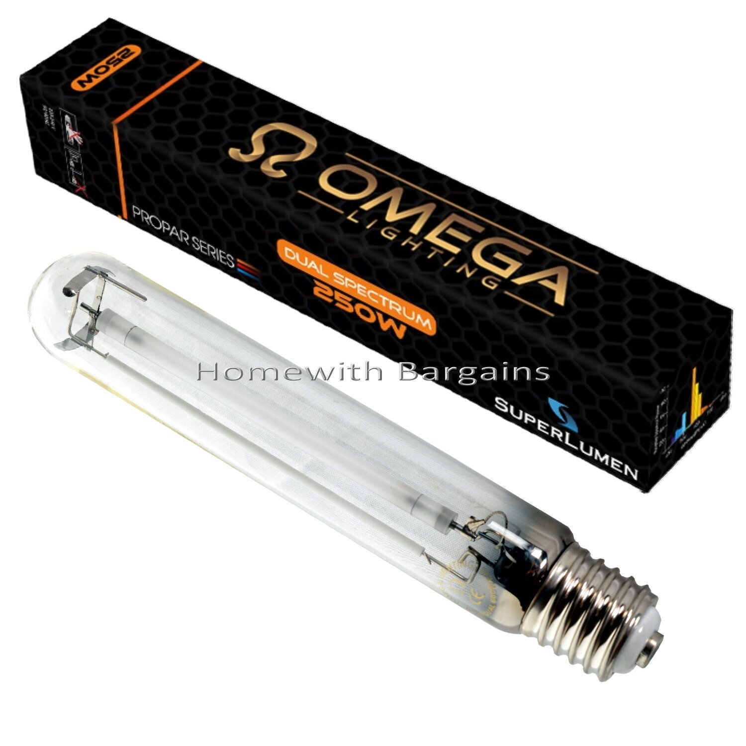 250w HPS Omega Dual Spectrum "Grow & Flower Lamp" E40 Light Bulb Hydroponics