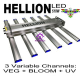 HELLION 510w LED Variable Full Daylight Spectrum 3 Channel Grow, Bloom, UV Light