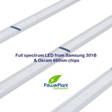 400w POWERPLANT LED 4 Bar Fixture - Full Spectrum 2.8µmol/J Complete Grow Light