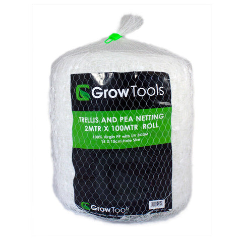 Trellis Netting Scrog Garden Pea Plant Support Mesh 2m x 100m (15cm Holes)