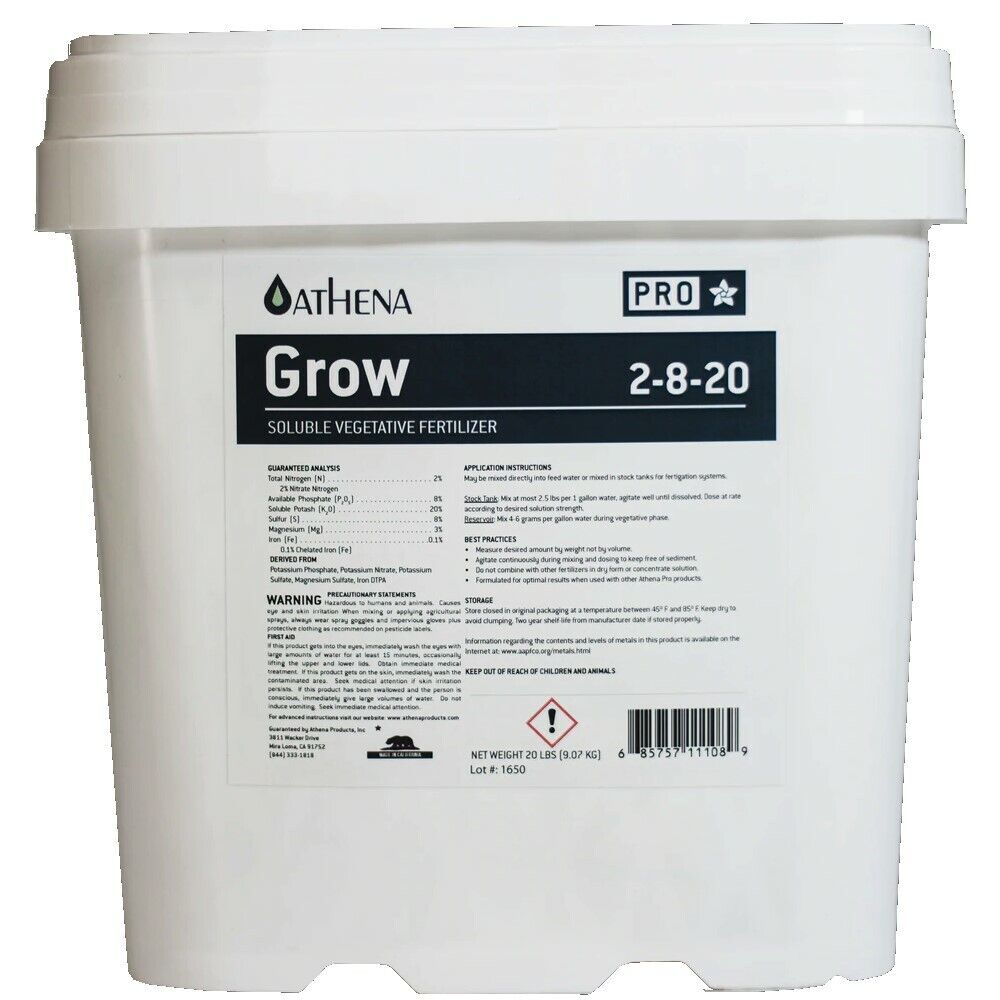 Athena PRO LINE 3 Part Nutrients - GROW, CORE & BLOOM Soluble Base Fertilizer