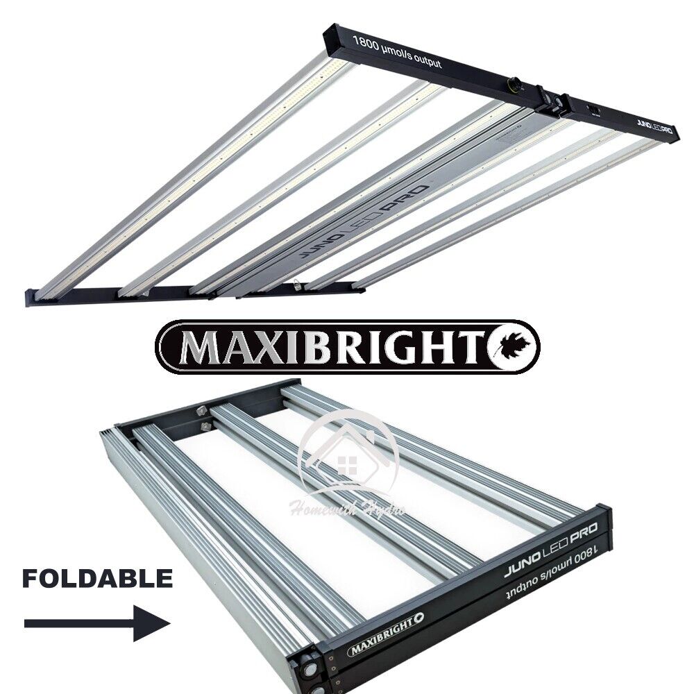 Maxibright JUNO PRO 720w Full Spectrum LED 1800umol/s Grow Room Light Foldable
