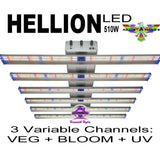 HELLION 510w LED Variable Full Daylight Spectrum 3 Channel Grow, Bloom, UV Light
