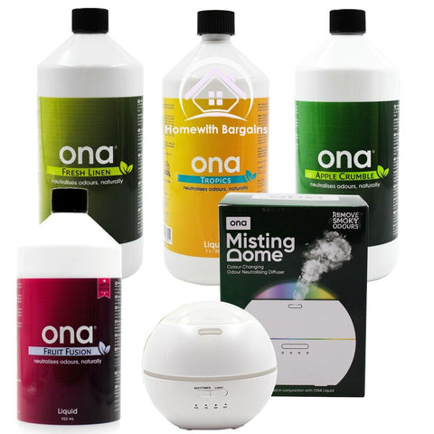 ONA Misting Dome Odour Control Neutralising 1L Liquid Remove Smoke, Dog Smells