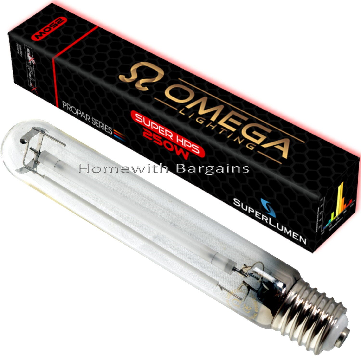 Omega 250w SUPER HPS Son-T Lamp, 250 Watt E40, Flowering 2000k Light Bulb